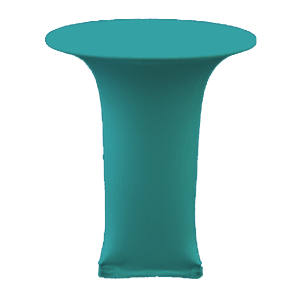 Teal Stand Up Table Covers with Stretch Fabric