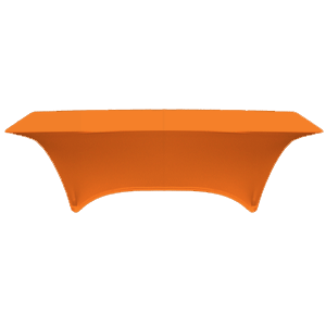 Neon Orange Buffet Table Cover with Stretch Fabric