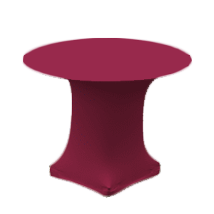 Burgundy 36 Inch Sit Down Table Cover with Stretch Fabric