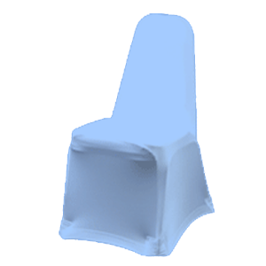 Stackable Chair Covers with Stretch Fabric - Light Blue
