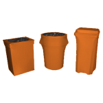 Trash Can Stretch Fabric Covers - Neon Orange